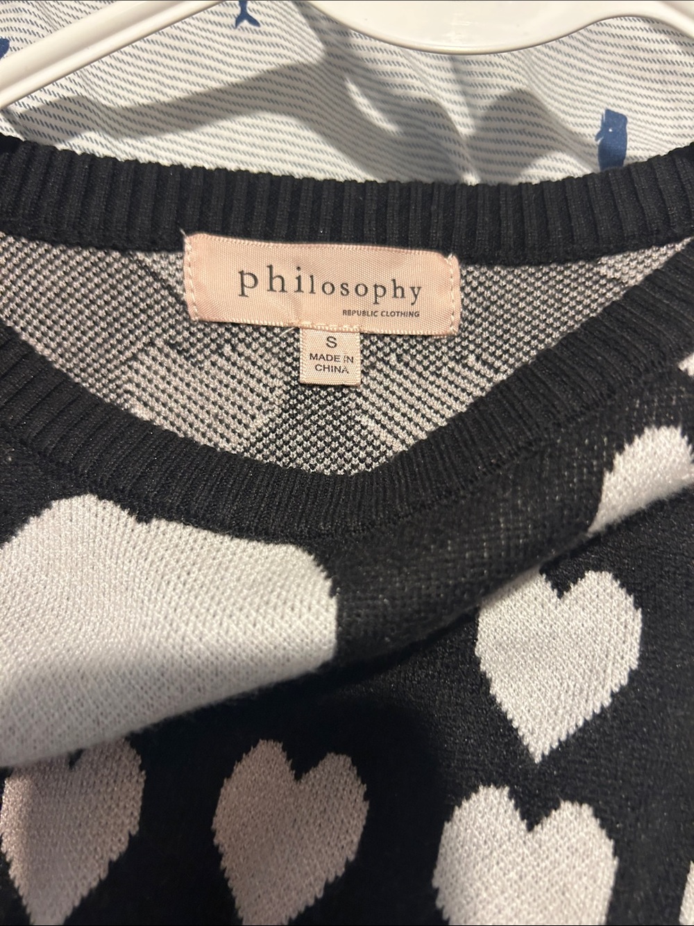 Philosophy Black and White Heart Crewneck Sweater - Men's